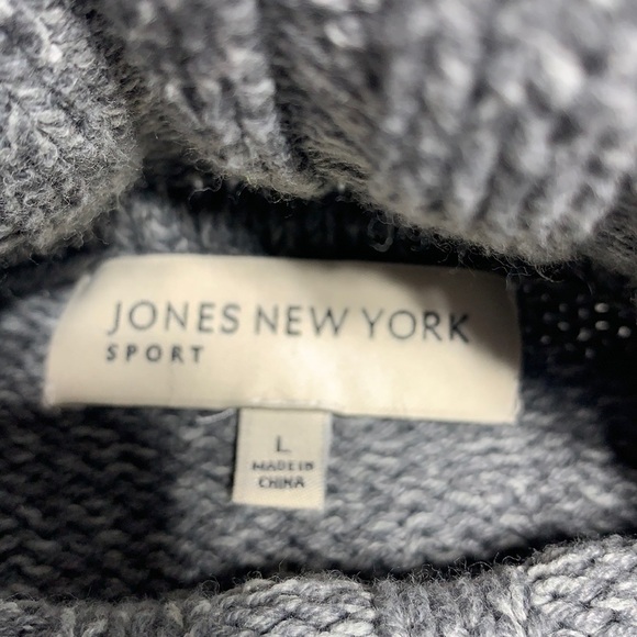 WOMEN’S Jones New York Sport Knit 3 tone gray turtle neck Size Large - Picture 5 of 5